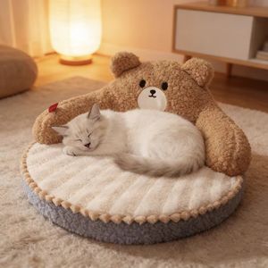 Luxury Cotton Sponge <strong>Cat</strong> <strong>Bed</strong> Winter Sleep and Play Mat Eco-Friendly Solid Pattern Hand Washable Fashionable Warm for Dogs - Product Image 3