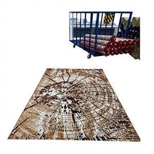 Tapis Adiva turc en polyester shaggy, tissé jacquard, fabriqué à la machine, à poils longs, rembourré, réversible, lavable, antidérapant, antimicrobien - Product Image 1