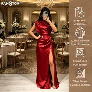 <span class=keywords><strong>Robe</strong></span> de soirée en satin de créateur, col rond uni, taille froncée, longueur ras du sol, élégante, formelle, maxi, pour l'Amérique, vente en gros Chine 2026 - Product Image 1