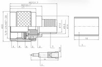 Conector RF N-C-J7 Macho de Crimpado para Instalación de Cable 400, Conector Coaxial Macho Tipo N