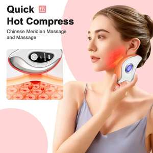 Outil de massage facial et corporel électrique chauffant multifonction 2026 amélioré, efficace <span class=keywords><strong>pour</strong></span> le soin anti-âge des yeux et du cou - Product Image 4