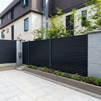 Cercado de Lamas Horizontales de Aleación de Aluminio de Alta Densidad, Modelado 3D para Privacidad en Patios Modernos, Sistema de Cercado Exterior Resistente