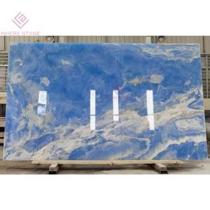 Pedra alta tecnologia ônix azul translúcido para paredes interativas museu biblioteca pisos hub inovação corporativa feature paredes - Product Image 2