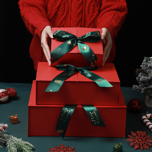 Giáng sinh kỳ nghỉ hộp quà màu đỏ nắp Bowknot Ngày Valentine bất ngờ hiện nay bao bì <span class=keywords><strong>carton</strong></span> xách tay dập nổi Trung Quốc mới - Product Image 3