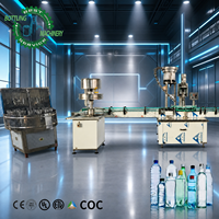 Machine de remplissage semi-automatique d'eau 500BPH, économique, ensemble complet de deux machines de remplissage et de bouchage pour usine d'eau pure