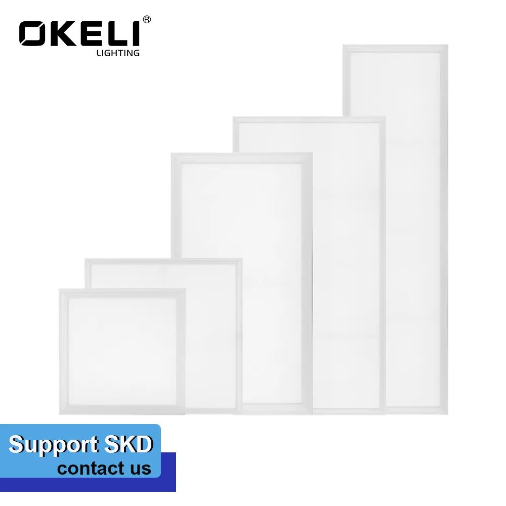OKELI ODM OEM SKD Aluminum Iron 30x30 30x60 60x60 120x60 18W 24W 48W 72W Slim Recessed LED Commercial Panel Light
