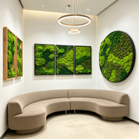 Décoration murale personnalisée en mousse et bois, art botanique moderne, cadre d'art en mousse stabilisée, décoration murale naturelle en bois et mousse, verdure
