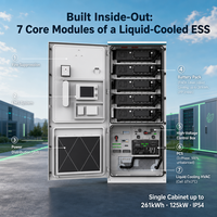 Système de stockage d'énergie solaire 120 kW 125 kW 261 kWh, commercial et industriel, avec batteries LiFePO4 241 kWh et armoire de refroidissement liquide