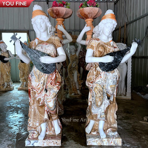 Sculpture de déesse en <span class=keywords><strong>marbre</strong></span> onyx YOUFINE, sculptée à la main, motif floral, pour la décoration de villa, de jardin, de portail et de paysage. - Product Image 6