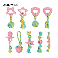 Lot de jouets pour chiens en corde de coton TPR, durables, pour la dentition, le nettoyage dentaire et les jeux interactifs pour chiots et chiens de petite, moyenne et grande taille