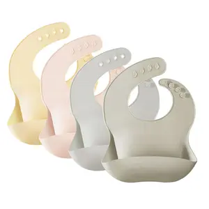 Roxo bonito impermeável criança babadores grande em branco recém-nascido Eco friendly silicone baby girl boy alimentação babadores para bebês com bolso