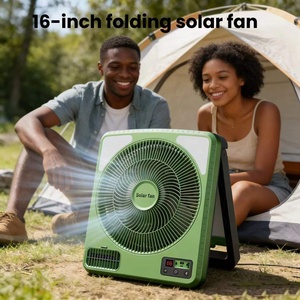 Ventilador Solar Plegable Portátil de 16 Pulgadas, Recargable, para Camping, con 5 Aspas, Batería de Litio de 15W y 16000mAh, Luces Antimosquitos - Product Image 3