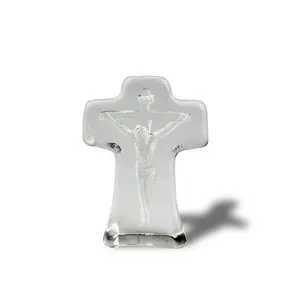 Hot Sale Elegant Religious Gifts Crystal Glass Jesus Cross Home Decoration Crystal Cross