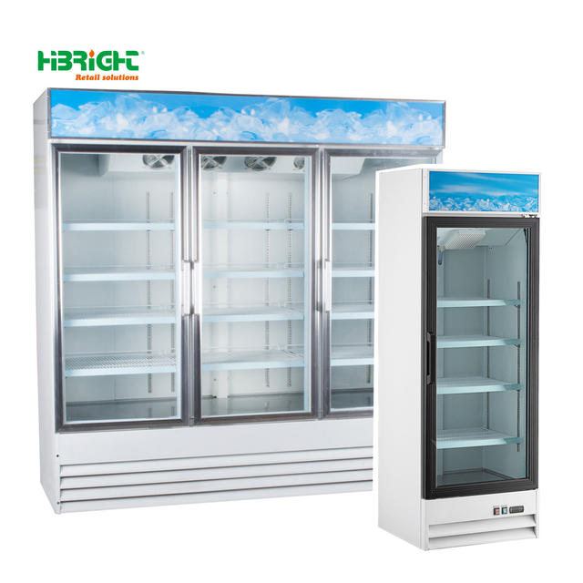 Custom Single-Temperature Upright Refrigerator with CE & ETL Certification for Beverage Display in Supermarkets Chillers