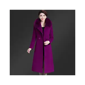 ホットセール冬服2023-2024暖かい無地紫赤カジュアル新しい冬の女性の上着