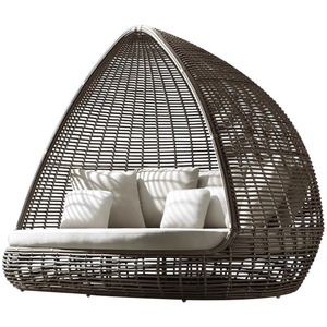 Fauteuil inclinable décontracté moderne de style nordique, en rotin, durable, en bois massif, pour l'extérieur, la villa, le <span class=keywords><strong>jardin</strong></span>, le balcon, avec coussins - Product Image 5