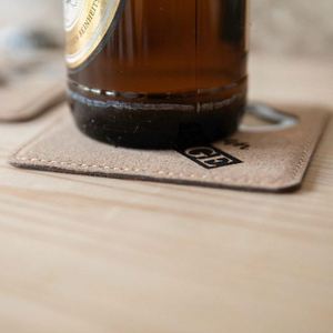 In Stock Square <b>Cork</b> <b>Bottle</b> Opener Cover Christmas Beer Wine Opener Gift Coaster <b>Bottle</b> Opener - Product Image 2