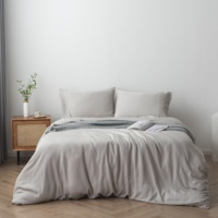 Nouvelle Parure de Lit en Coton de Bambou Infusé d'Argent Antibactérien – Couettes Jetables Rafraîchissantes pour la Maison/Hôtel – Ensemble de Literie Argentée