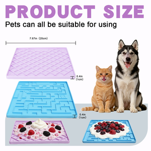 Alfombrilla de silicona de grado alimenticio para perros y gatos, comedero lento con ventosa, tapete de rompecabezas para baño, aseo, entrenamiento y alivio de la ansiedad - Product Image 4