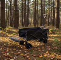 Chariot de camping pliable et écologique de 5 pouces avec roues, étanche, pour extérieur, courses, pique-nique, chariot de transport à roulettes avec ouverture arrière pour rangement