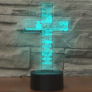 Lampe de table de bureau USB à illusion optique 3D de la croix de Jésus, acrylique, 7 couleurs changeantes progressivement, interrupteur tactile - Product Image 2
