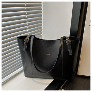 Nuova Borsa Tote da Shopping in Pelle PU alla Moda Coreana 2026 con Due Manici, Grande Capacità, Chiusura a Zip, Colore a Contrasto - Product Image 4