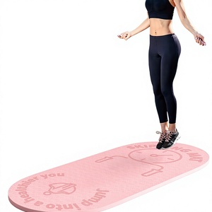 Tapete de Ejercicio para Interiores, Antideslizante, Grueso, Silencioso y Absorbente de Impactos, con Línea de Guía Asana; Cuerda para Saltar de TPE - Product Image 1