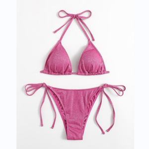 Novedades: Conjunto de Dos Piezas para Mujer, Top Corto con Escote Cruzado, Bikini sin Espalda, de Secado Rápido - Product Image 6