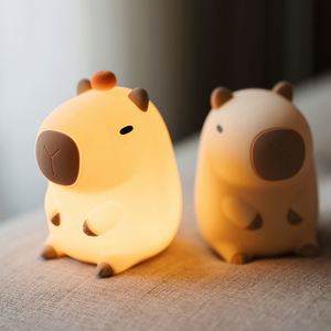 Cute Capybara <b>Night</b> Lamp 800mAh 1200mAh Battery Touch Control Nursery <b>Night</b> <b>Light</b> Bedside Table Lamp for <b>Boys</b> Girls Kids - Product Image 6