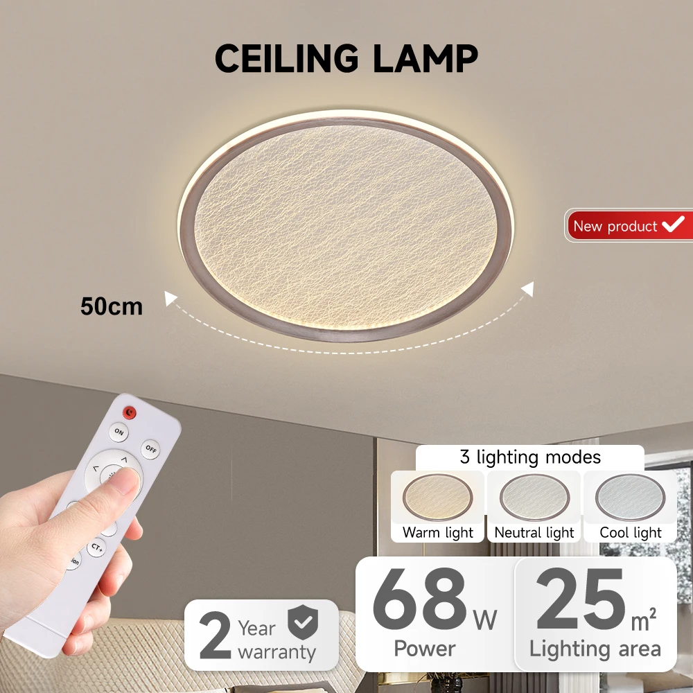 Competitive Price Indoor Air Design Ceiling Lamp Living Room Bedroom Acrylic 68W Remote Control Smart Modern Led Ceiling Light