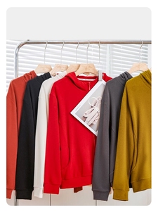 ผู้ผลิตเสื้อผ้าคุณภาพใหม่ รับสกรีนโลโก้ เสื้อฮู้ดแขนยาว คอกลม เสื้อฮู้ดผู้ชาย - Product Image 2