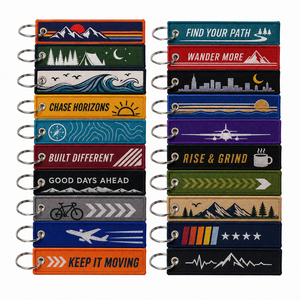 Etiquetas de Llaves Tejidas Personalizadas con el Logotipo del Club Universitario, Llaveros Rectangulares de Sarga Tejida, Recuerdos para Eventos Estudiantiles, Regalos Promocionales - Product Image 1