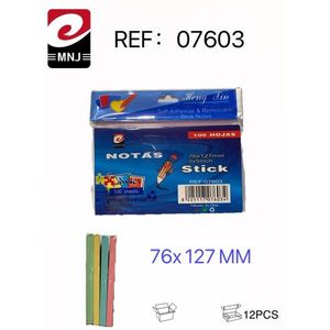 Mnj Notas Blocs-notes autocollants 76x127mm, amovibles, 100 feuilles, colorés, papeterie de bureau - Product Image 3
