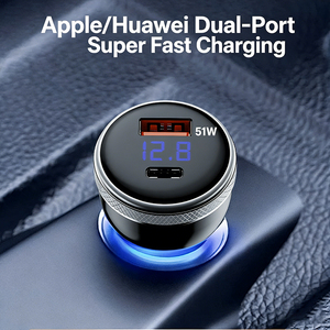 Chargeur de voiture USB, chargeur de téléphone pour voiture |   PPS33W/PD30W+QC18W <span class=keywords><strong>Total</strong></span> 51W |   Charge rapide, qualité supérieure, durable, professionnel, contrôle de température - Product Image 3