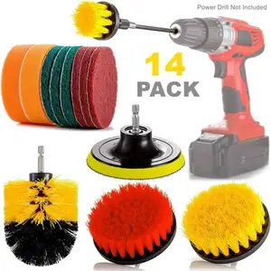 14pcs Power Scrubber Polishing Buffing Pads Kit Drill Brush Attachment Set For Convenient Scrubbing 1000v Insulated Tools