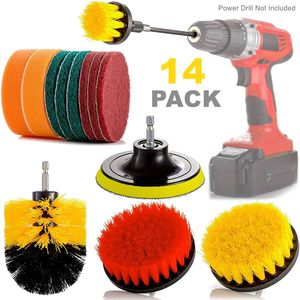14pcs-set 33sets-ctn kết hợp điện Scrubber file đính kèm Case-kèm theo khoan bàn chải đặt xe Thảm gạch vữa làm sạch - Product Image 1