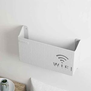 Étagère murale pour routeur Wifi sans fil, boîte <span class=keywords><strong>de</strong></span> <span class=keywords><strong>rangement</strong></span> en plastique ABS, support pour routeur, support pour câbles et alimentation, boîte organisatrice pour salon - Product Image 2