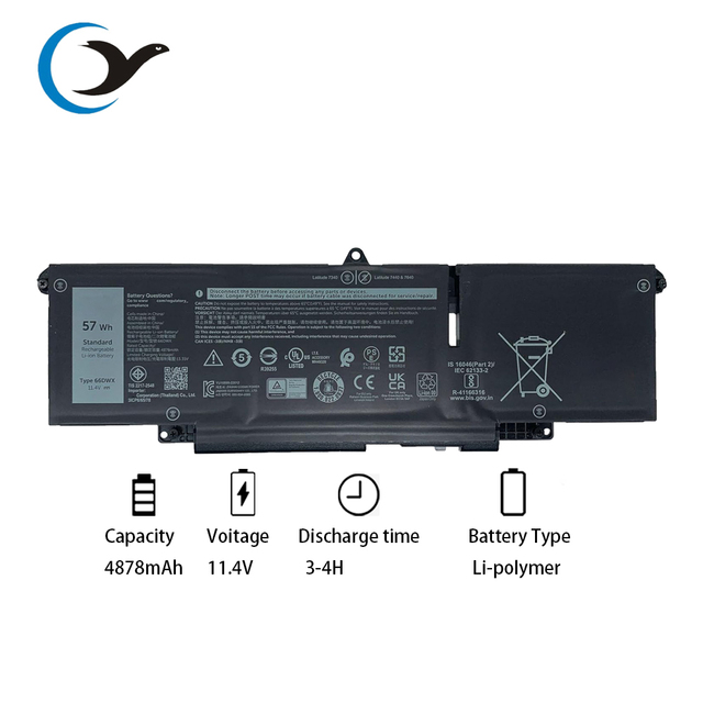 High Quality Replacement Laptop Battery 66DWX FH97R 0HYH8 0CTJJ6 for Dell Latitude 7340 7350 7440 7450 7640 7650 Series