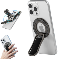 Nouveau support de support en métal à aimant Ultra mince à 360 ° support de doigt pliable béquille support magnétique poignée de Smartphone pour téléphones mobiles