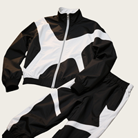 OEM LOGO Personalizado Traje de Carrera Empalme Ropa Deportiva Suelta Unisex Zip up Chaquetas cortavientos al aire libre Patchwork Nylon Hombres Chándal