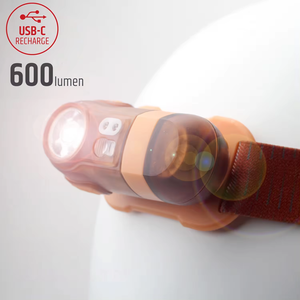 Lampe frontale LED rechargeable de fabrication chinoise, 600 lumens, IPX5, lampe frontale portable pour le camping, la randonnée, la course à pied - Product Image 1