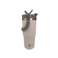 Gobelet isotherme en acier inoxydable éco-minimaliste 750 ml avec couvercle à poignée, isolation thermique 12-24 heures, compatible eau bouillante, pour voyage et voiture