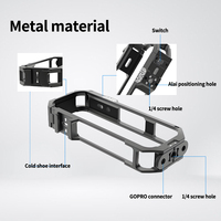 Étui de protection en alliage d'aluminium durable de haute qualité Insta360 X5 avec deux supports griffe froide 1/4'' pour tournage de films, noir