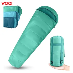 Woqi Zomer Ultralichte Compacte Comfortabele Mummie Slaapzak Met Tweeweg Rits Perfect Voor Buiten Kamperen En Reizen