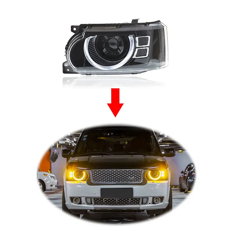 Land Rover Range Rover Vogue için LED far far yükseltme 2010 2011 2012 2013 kafa ışık kafası lamba donanımı