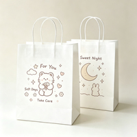 Sacs en papier kraft personnalisés avec logo imprimé pour emballage alimentaire, cadeaux et produits ménagers – Blanc et brun, pas chers