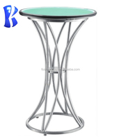 Vente en gros de buffets mobiles en or pour événements Tables de cocktail Table de buffet portable avec miroir pliable pour hôtel