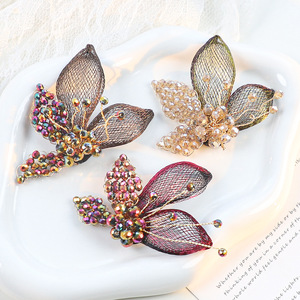 Pince à cheveux DIY en fil de cuivre tressé à la main Gillian et broche papillon <span class=keywords><strong>color</strong></span>ée pour la décoration de vêtements - Product Image 2