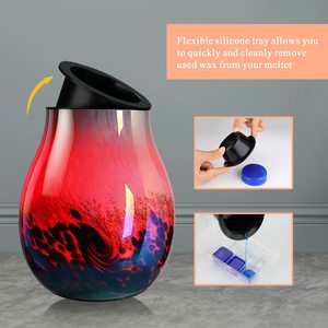 2022 Mới Đến Handmade Art Glass Aroma Burner Nến Ấm Hơn Với Bộ Đếm Thời Gian & Đèn Led 7 Màu (Spoondrift) - Product Image 3