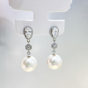 Accessoires en argent S925 pour la création de bijoux, boucles d'oreilles en argent tendance avec perles rondes de 8 à 13 mm et plateau vide 22153 - Product Image 3